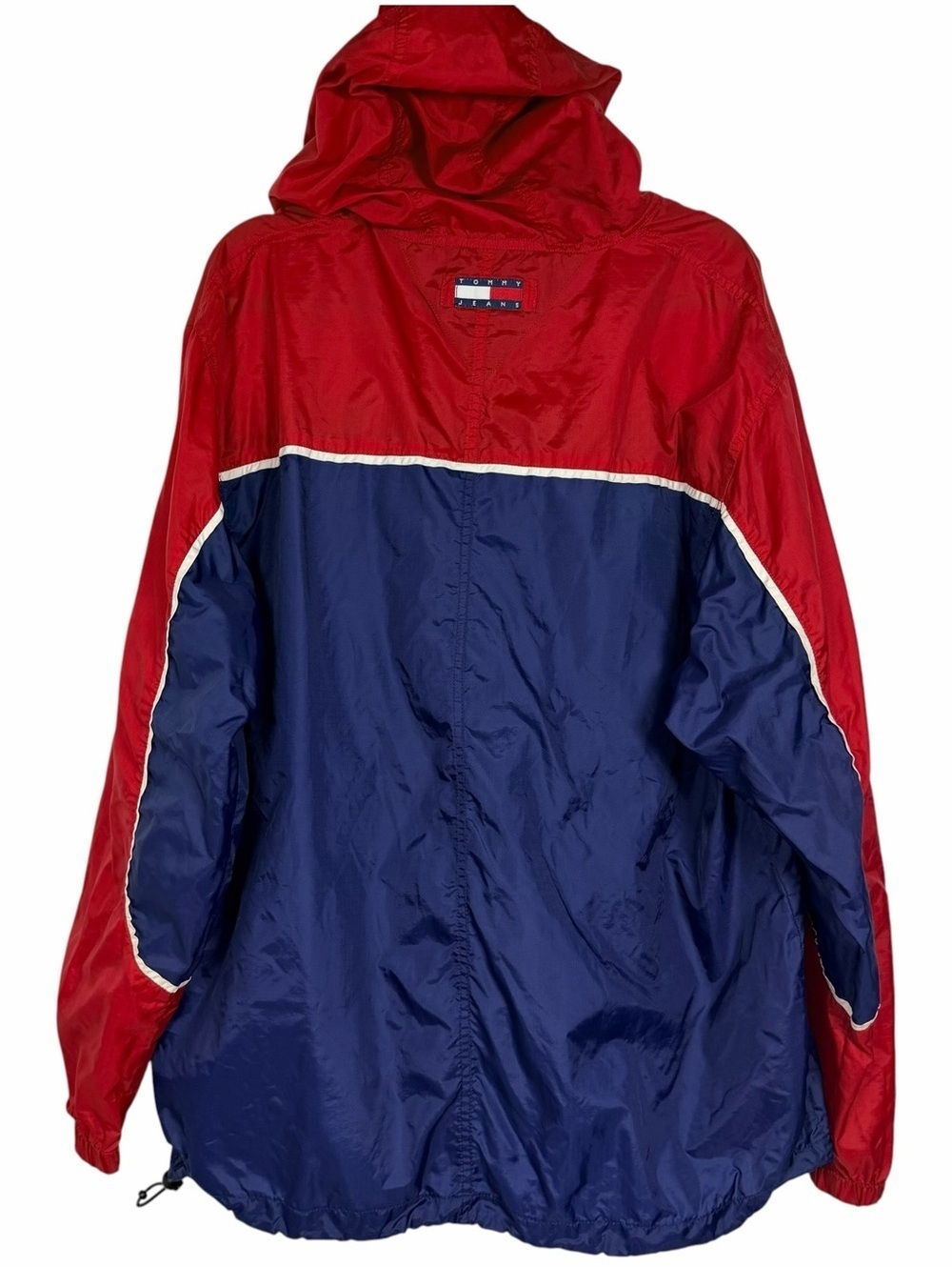 Tommy Jeans Vintage Y2K Colorblock Anorak Windbreaker Men’s L Red Navy - Picture 3 of 11